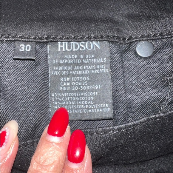 Hudson Krista Ankle Supper Skinny Jeans, size 30, color is dark black. - Picture 4 of 14